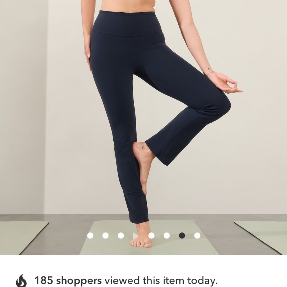 Athleta high ride straight leg pant. Worn once. Navy Blue